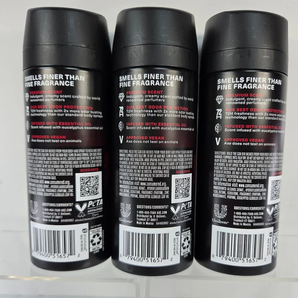 3 Pack AXE Fine Fragrance Collection Cherry Spritz Body Spray 4oz